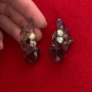 Elegant Purple Crystal Earrings